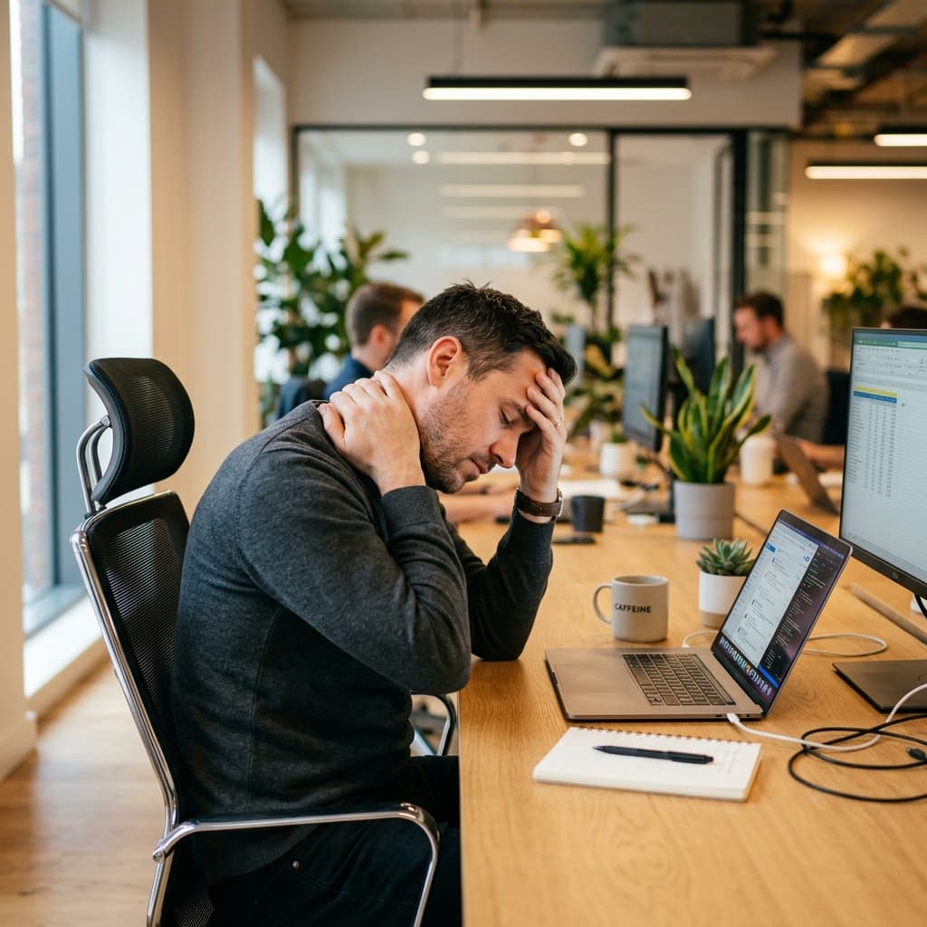 Stiff desk worker